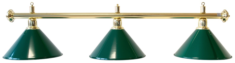 LAMP. EVERGREEN ASTA ORO LISCIA + 3 CAMPANE VERDI