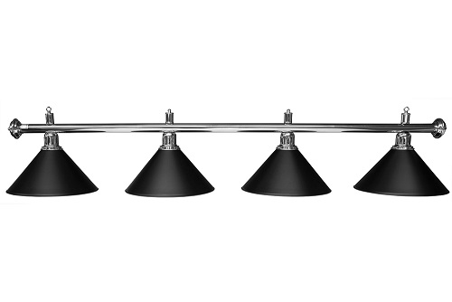 LAMP. BLACK LIGHT ASTA ARGENTO 4 CAMPANE NERE